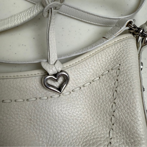 Brighton Bag Purse Leather Crossbody White Stitching with Mini bag - Picture 5 of 11